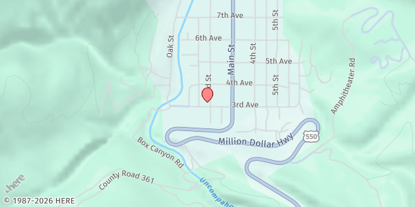 Map showing Neighbor To Neighbor - Ouray at 302 2nd St, Ouray, CO