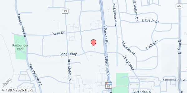 Map showing Parker Task Force at 19105 Longs Way, Parker, CO