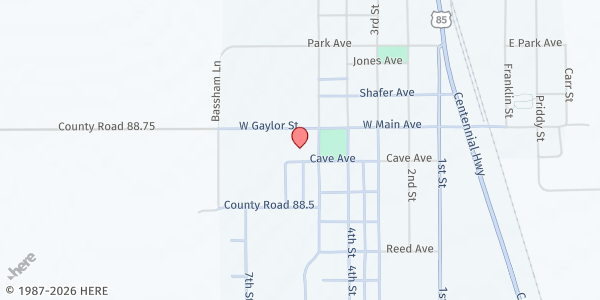 Map showing Living Stone Church at 526 Cave St, Pierce, CO