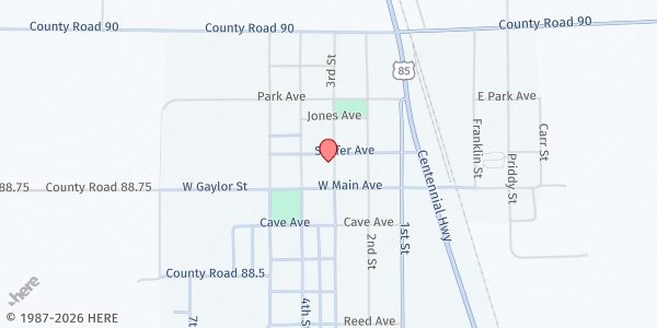 Map showing Pierce United Methodist Church at 429 3rd St, Pierce, CO
