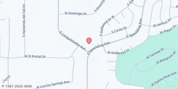 Map showing Ecumenical Church of Pueblo West Food Pantry at 434 S Conquistador Ave, Pueblo West, CO