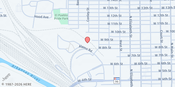 Map showing Center Toward Self-Reliance at 901 W. 8th St., Pueblo, CO