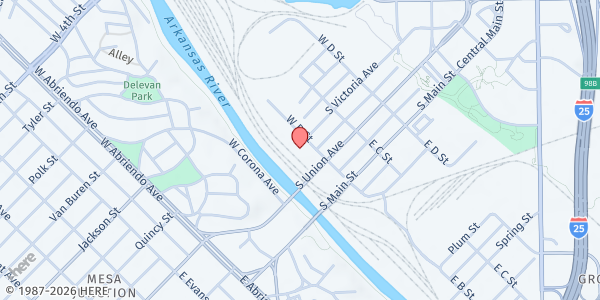 Map showing Colorado Division Of Housing - Food Distribution Center at 132 W B St, Pueblo, CO