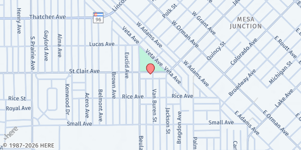 Map showing Cornerstone Assembly of God Pueblo at 1902 St. Clair Ave., Pueblo, CO