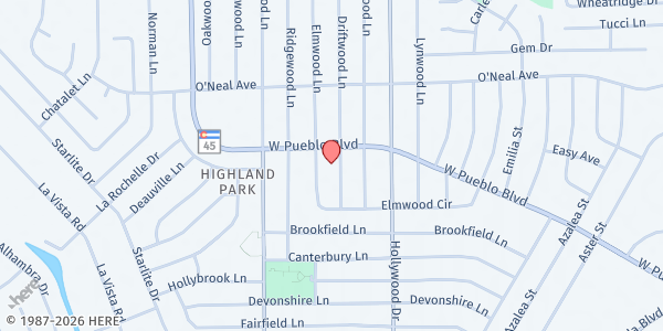 Map showing Lynn Gardens Baptist Church at 3804 W Pueblo Blvd, Pueblo, CO