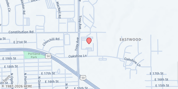 Map showing Praise Assembly of God - Food Pantry at 2000 Troy Avenue, Pueblo, CO