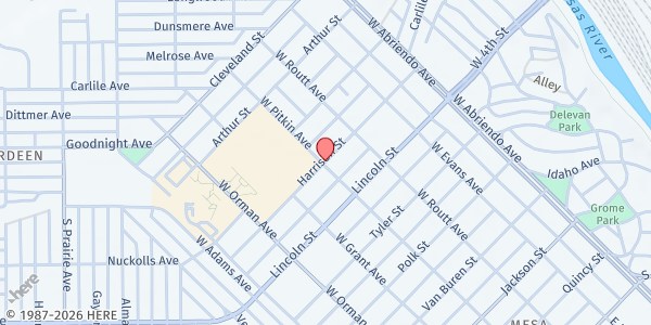 Map showing Pueblo Community College - Mobile Pantry Stop at Student Center off of Harrison Street, Pueblo, CO