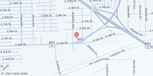 Map showing Pueblo County USDA Food Distribution at 2631 E 4th St, Pueblo, CO