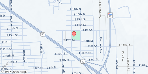 Map showing St. Anne's Catholic Church at 2701 E. 12th St., Pueblo, CO