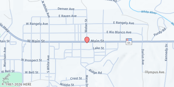Map showing Rangely Community Resource Pantry at 419 E Main St, Rangely, CO