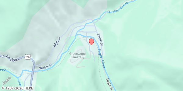 Map showing The Community Market Mobile Pantry - Red Cliff at 400 Pine St., Red Cliff, CO