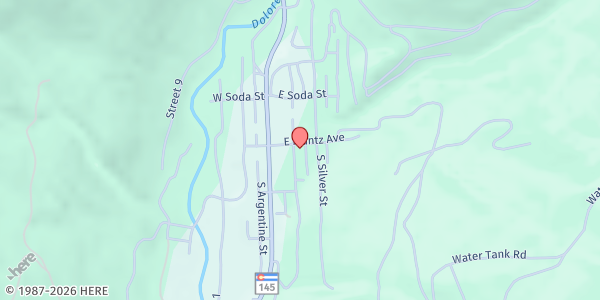 Map showing Dove Creek Care and Share Food Pantry - Rico at 2 S Commercial St, Rico, CO