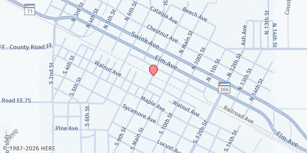 Map showing West Side Bible Church at 18480 US-50, Rocky Ford, CO