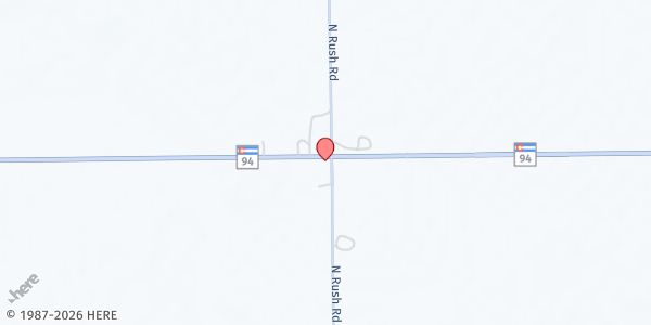 Map showing Tri County Food Pantry at 450 N Rush Rd, Rush, CO