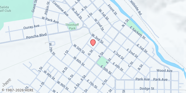 Map showing New Caring & Sharing at 220 W. 4th Street, Salida, CO