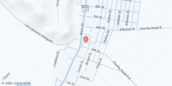 Map showing San Luis Food Pantry at 512 E. Church Pl., San Luis, CO