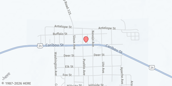 Map showing Simla Mobile Pantry at 709 Caribou St, Simla , CO