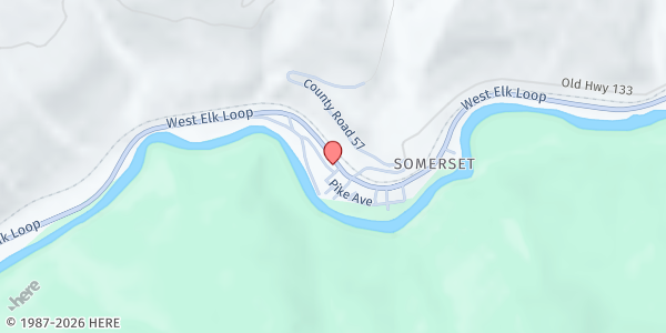 Map showing Gunnison CFP Greater Somerset Food Pantry at 3688 CO-133, Somerset, CO