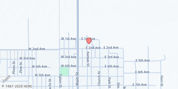 Map showing Our Lady Of The Annunciation at 140 Kansas St, Springfield, CO