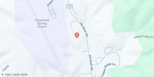 Map showing First Baptist Church at 3200 Divine Way, Steamboat Springs, CO