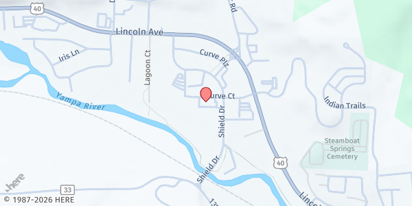 Map showing LiftUp Thrift Store - Steamboat Springs at 2125 Curve Ct, Steamboat Springs, CO