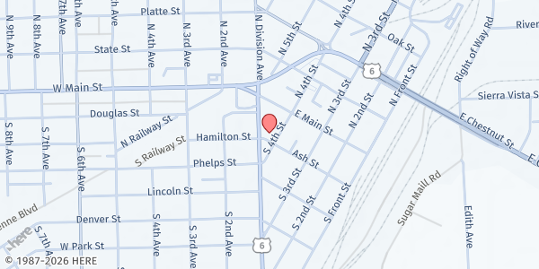 Map showing First Presbyterian Church at 130 S 4th St, Sterling, CO