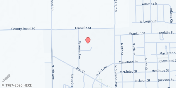 Map showing Food Bank of the Rockies Mobile Pantry - Cooperating Ministry of Logan County/Logan County Fairgrounds at 1120 Pawnee Ave, Sterling, CO
