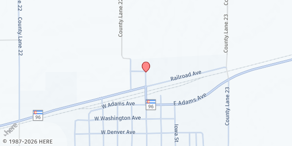 Map showing The Hands of God Ministry at 206 N. Colorado St., Sugar City, CO