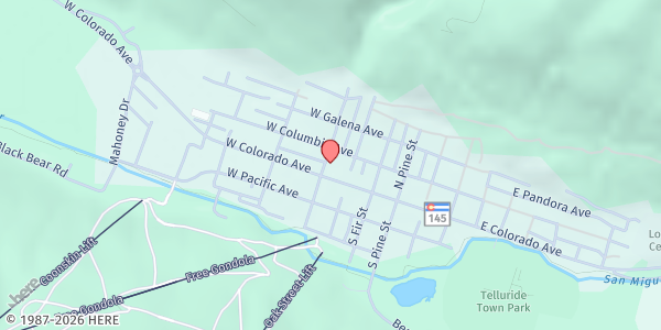 Map showing Angel Baskets at 335 W Colorado Ave, Telluride, CO