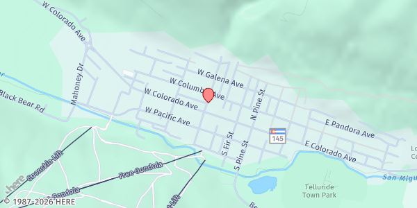 Map showing Angel Baskets at 700 W Colorado Ave, Telluride, CO