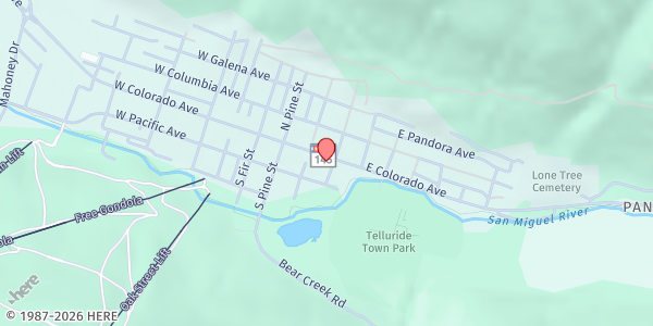 Map showing Tri-County Health Network - Telluride at 238 E Colorado Ave, Telluride, CO