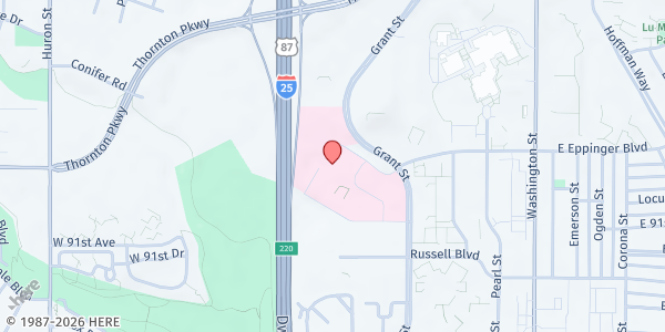 Map showing North Suburban Medical Center at 9065 Grant St, Thornton, CO