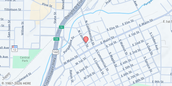 Map showing Most Holy Trinity Catholic Church at 135 Church St, Trinidad, CO