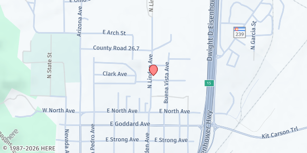 Map showing South Central Council of Government Area Agency - Food Distribution Center at 2000 N Linden Ave, Trinidad, CO
