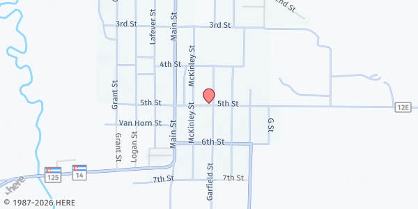 Map showing North Park Baptist Church at 620 5th St, Walden, CO