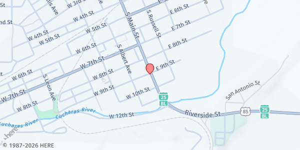 Map showing Dorcas Circle Food Pantry at 911 S. Main St., Walsenburg, CO