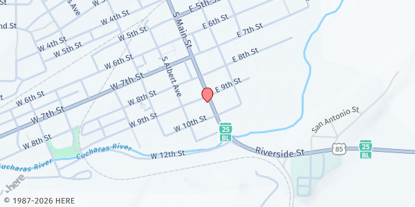 Map showing Dorcas Circle at 911 Main St, Walsenburg, CO