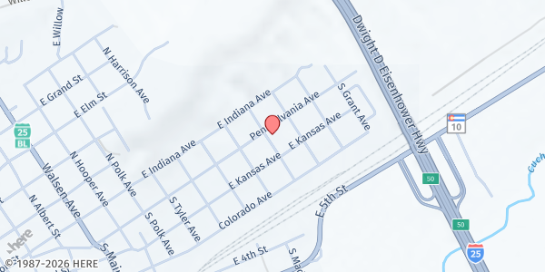 Map showing New Hope Community Church at 801 Pennsylvania Ave, Walsenburg, CO