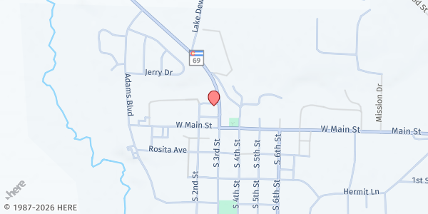 Map showing Custer County Community Sharing Center-Food Pantry at 120 3rd St, Westcliffe, CO