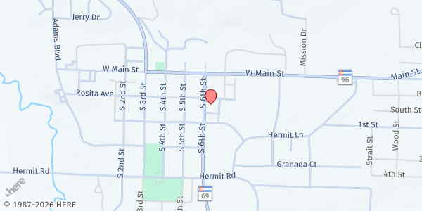 Map showing Custer County DSS at 205 S 6th St, Westcliffe, CO
