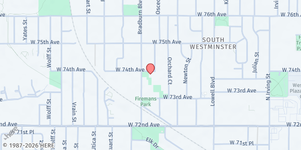 Map showing FISH of Westminster Presbyterian Church at 3990 W. 74th Ave., Westminster, CO