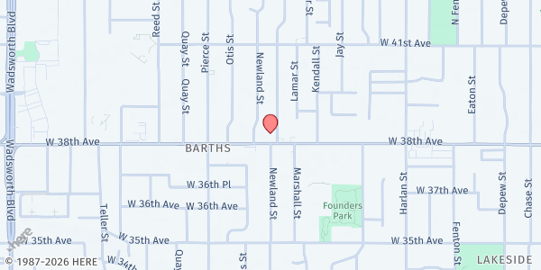 Map showing Family Tree Housing and Family Services - Main Location at 3805 Marshall St., Wheat Ridge, CO