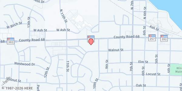 Map showing Faith Church of Windsor at 1020 Walnut St., Windsor, CO