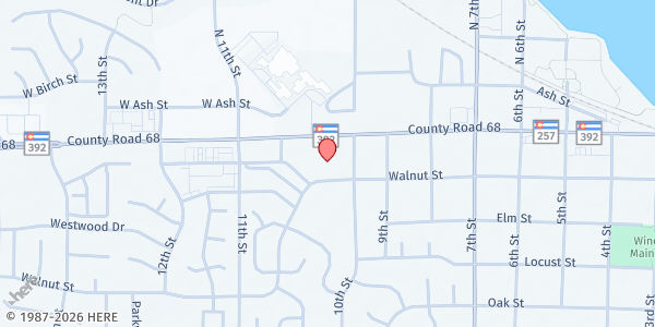 Map showing Faith Church of Windsor at 1020 Walnut St., Windsor, CO