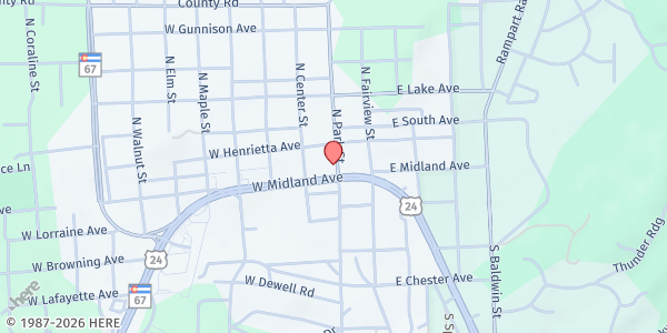 Map showing Clothes Closet - Food Distribution Center at 108 N Park St, Woodland Park, CO