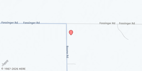 Map showing Antioch Community Church at 5855 Boone Rd., Yoder, CO