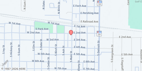 Map showing Rural Communities Resource Center at 410 W Hoag Ave, Yuma, CO
