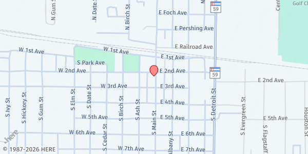 Map showing Rural Communities Resource Center at 410 W Hoag Ave, Yuma, CO