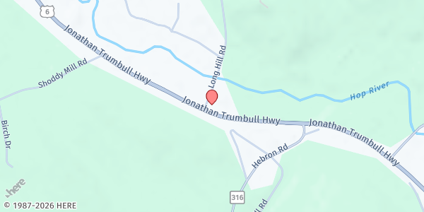 Map showing Andover - Andover Congregational Church at 359 US-6, Andover, CT