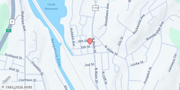 Map showing Abundant Life - Ansonia Parking Lot at 195 N Main St, Ansonia, CT